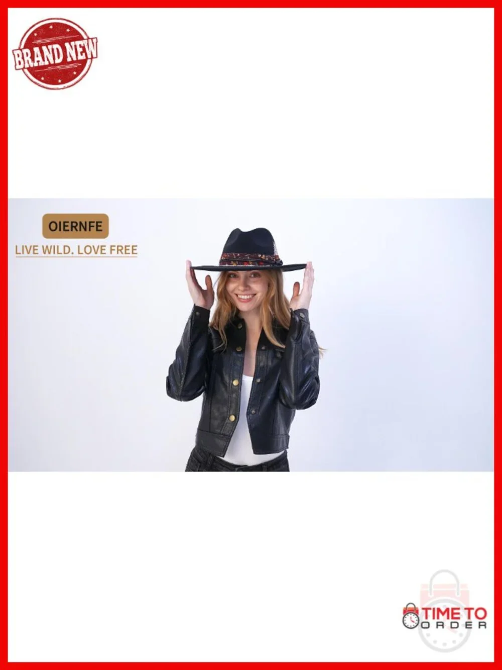 Wide Brim Fedora Hat for Men Women - Felt Hat with Gift Box